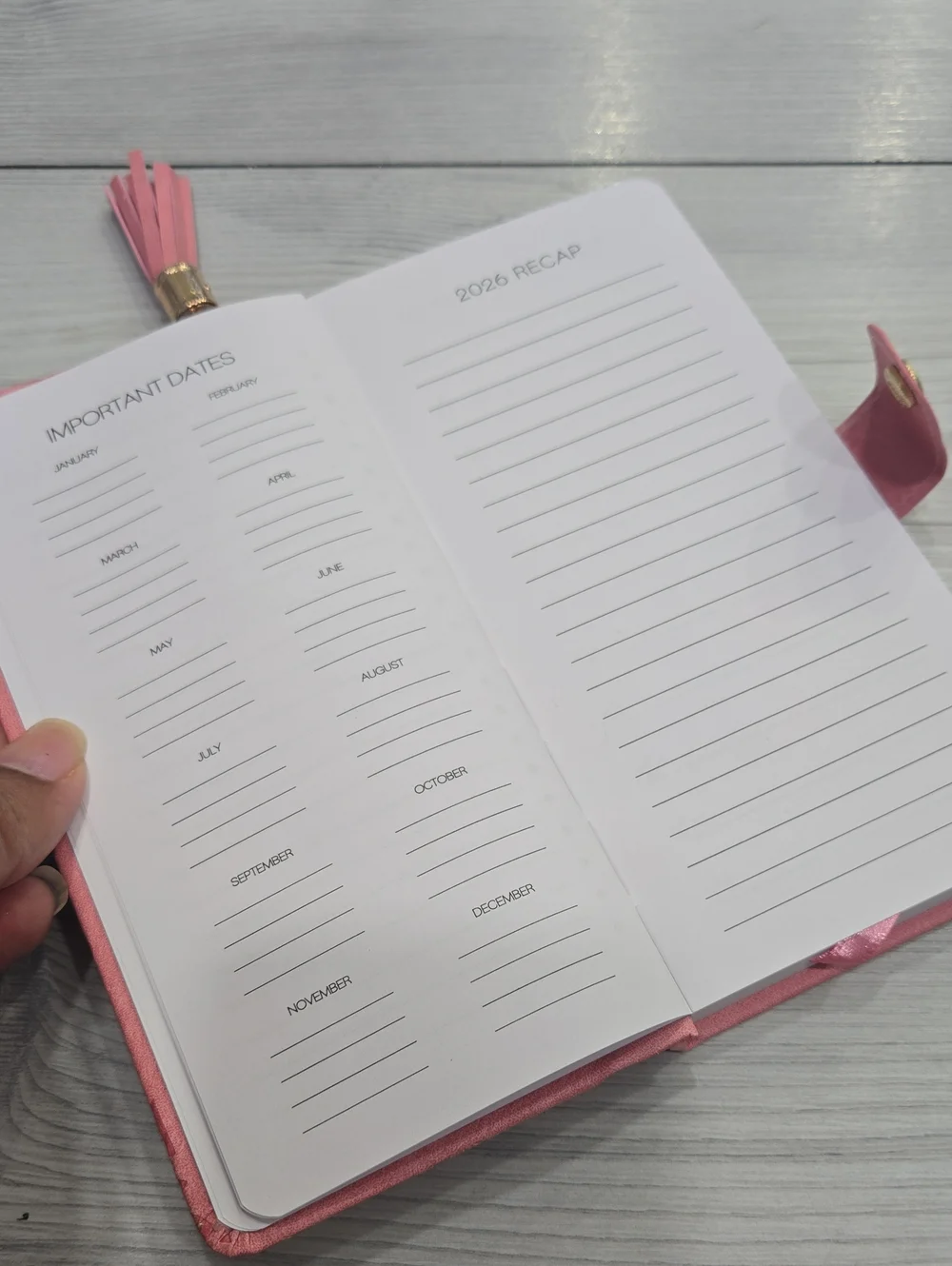 2027 Pink Floral Daily Planner with Tassel